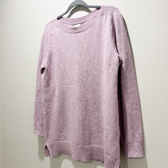 LOFT • Women’s Cotton Blend Purple Speckle Pullover Sweater Size Large - Picture 3 of 6